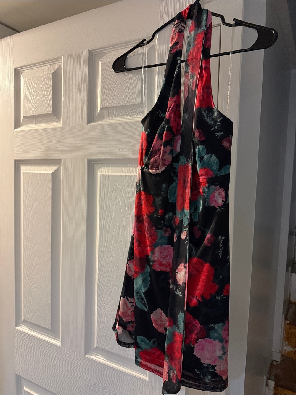 wild fable halter Floral Mini Dress with neck scarf